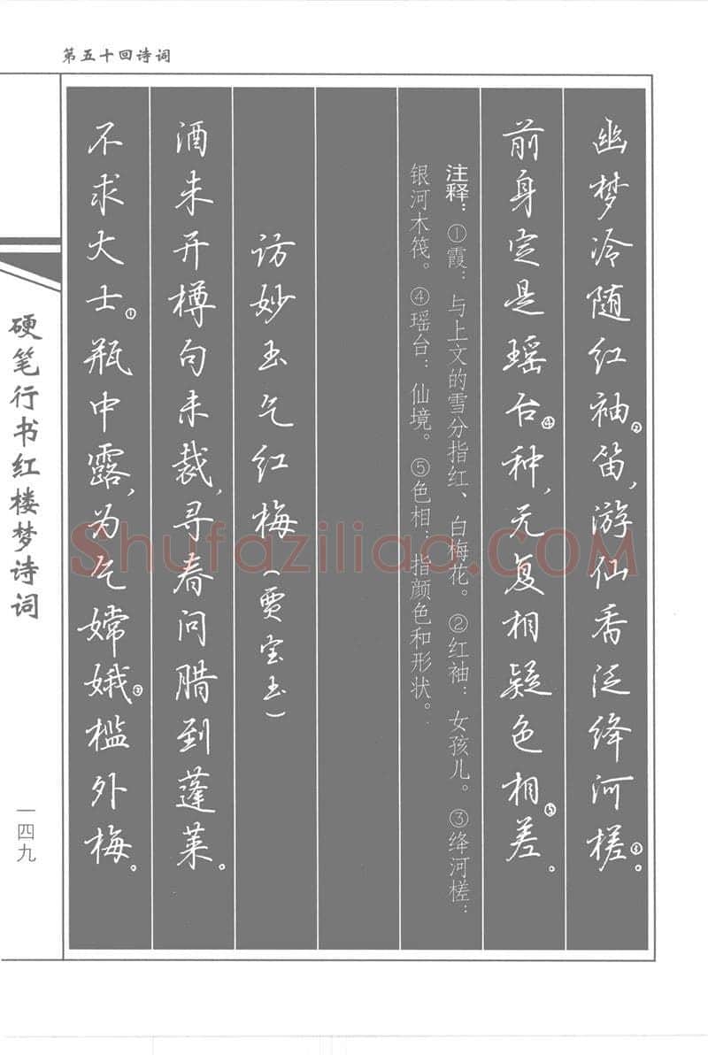 吴玉生硬笔行书字帖,摘自吴玉生硬笔行书红楼梦诗词