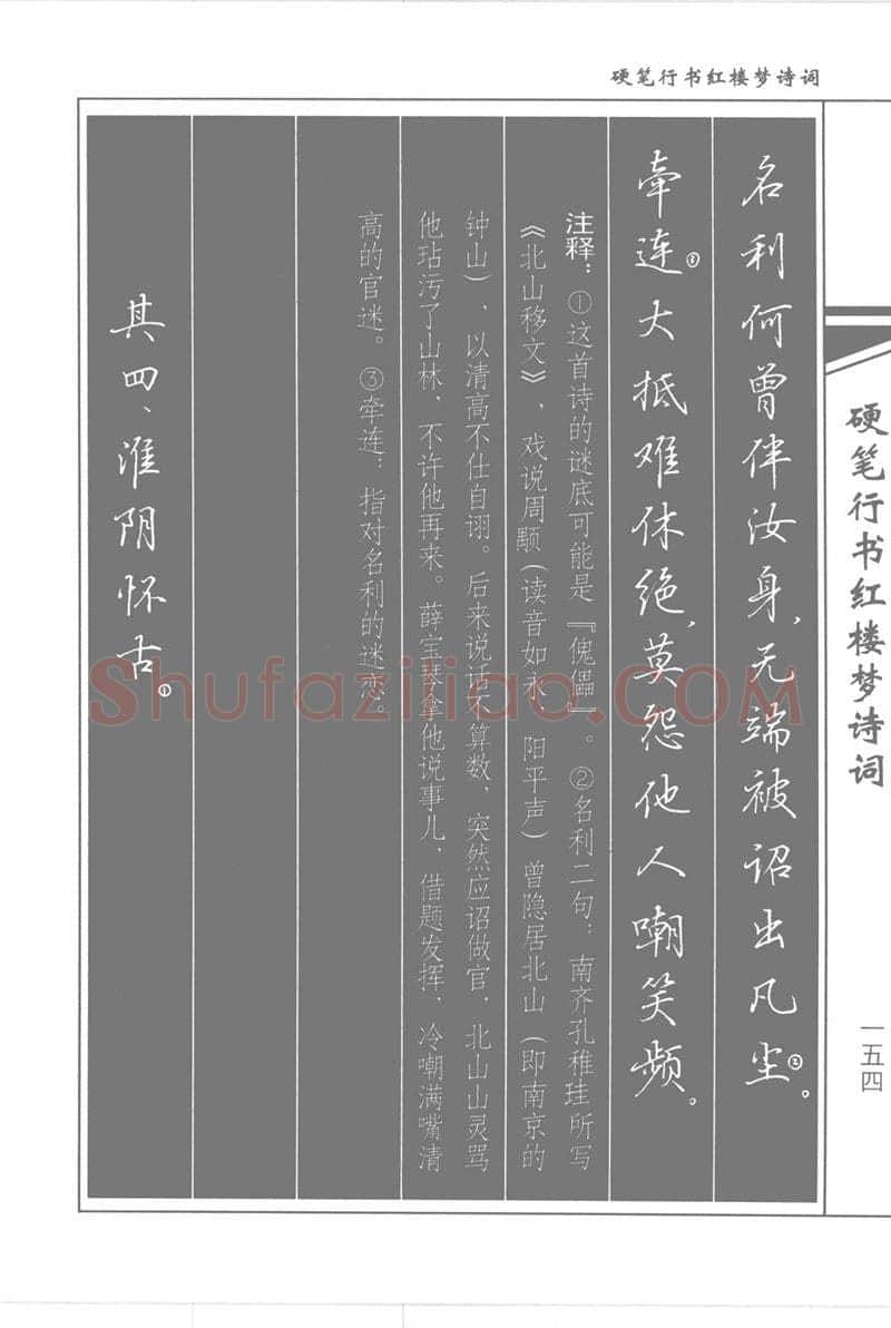 吴玉生硬笔行书字帖,摘自吴玉生硬笔行书红楼梦诗词
