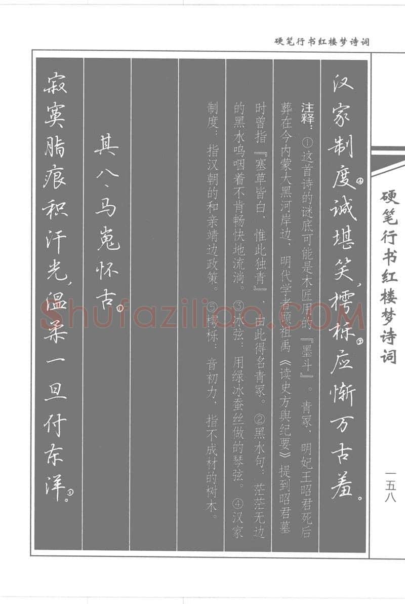 吴玉生硬笔行书字帖,摘自吴玉生硬笔行书红楼梦诗词