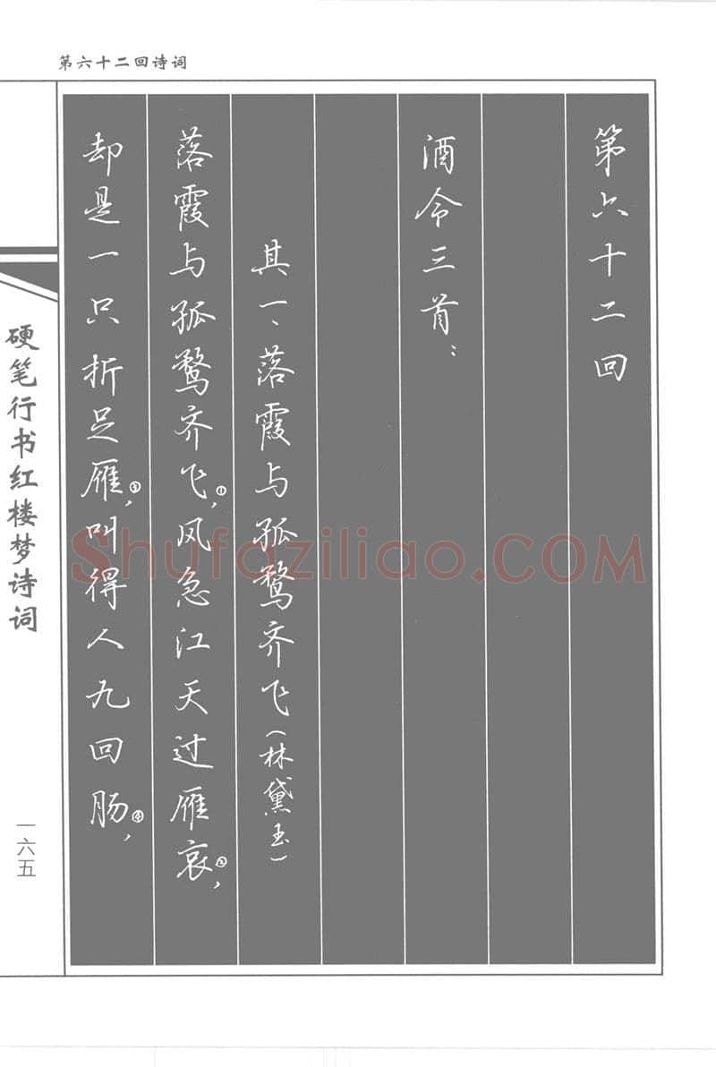 吴玉生硬笔行书字帖,摘自吴玉生硬笔行书红楼梦诗词