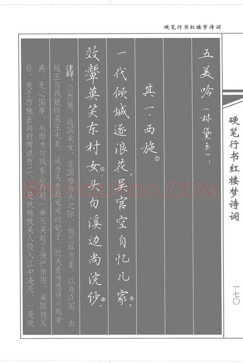 吴玉生硬笔行书字帖,摘自吴玉生硬笔行书红楼梦诗词