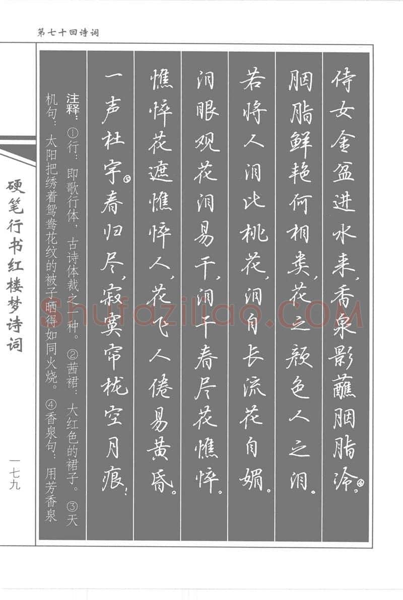 吴玉生硬笔行书字帖,摘自吴玉生硬笔行书红楼梦诗词