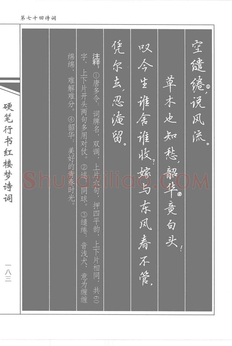 吴玉生硬笔行书字帖,摘自吴玉生硬笔行书红楼梦诗词