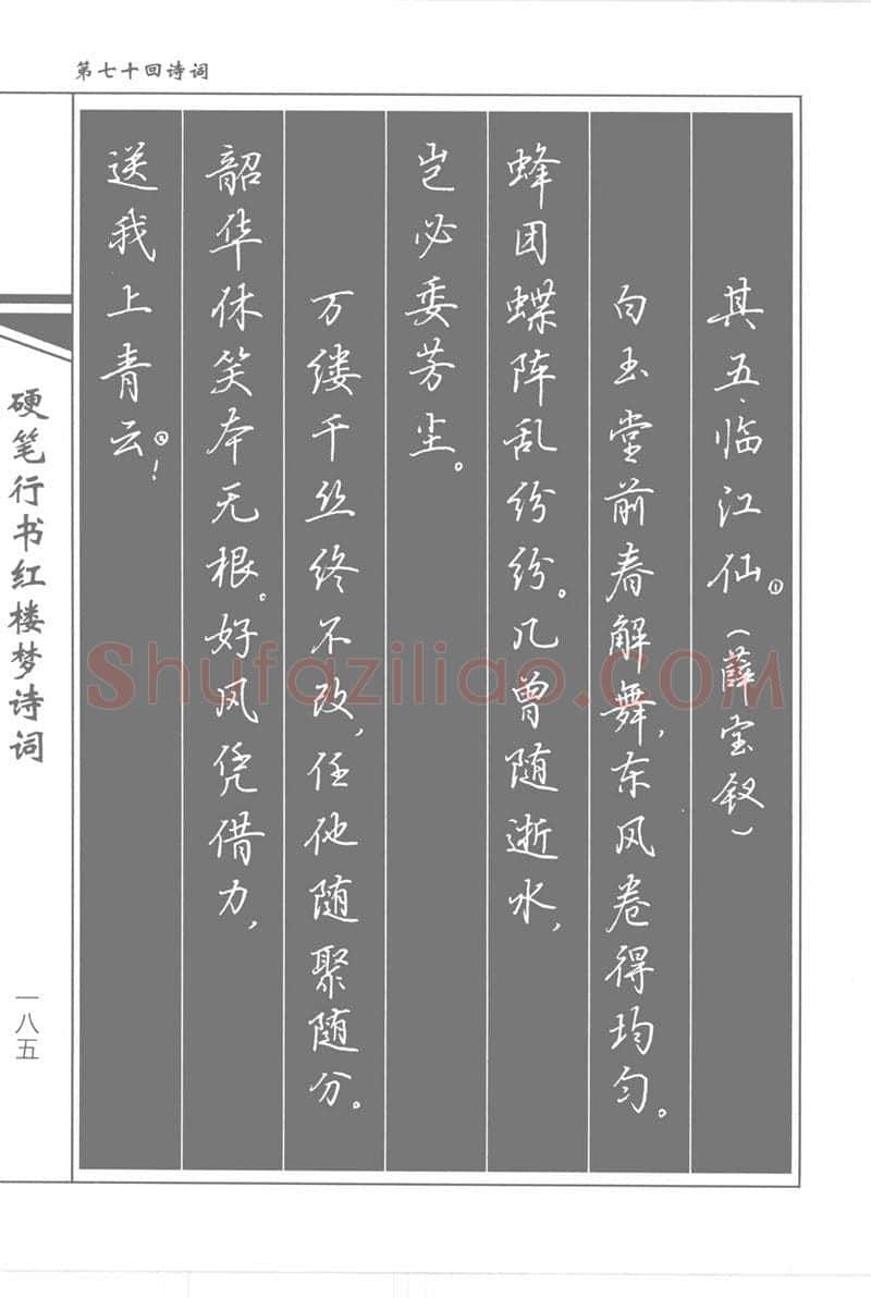 吴玉生硬笔行书字帖,摘自吴玉生硬笔行书红楼梦诗词