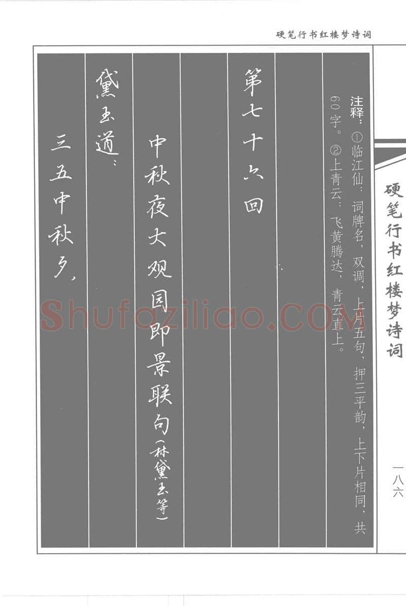 吴玉生硬笔行书字帖,摘自吴玉生硬笔行书红楼梦诗词