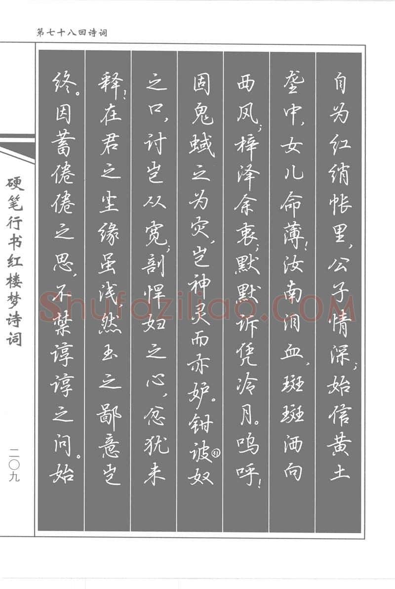 吴玉生硬笔行书字帖,摘自吴玉生硬笔行书红楼梦诗词