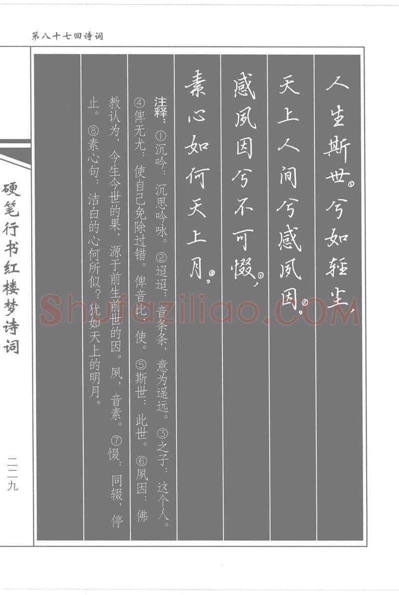 吴玉生硬笔行书字帖,摘自吴玉生硬笔行书红楼梦诗词