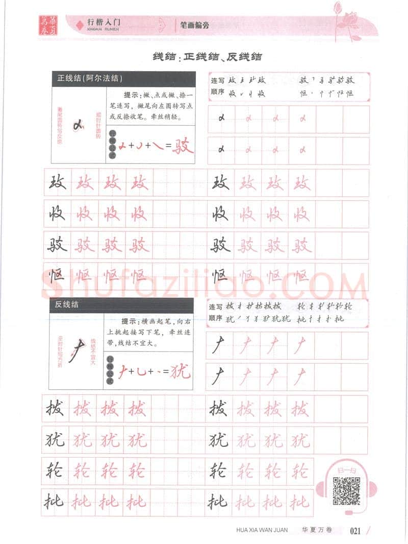 吴玉生硬笔楷书字帖,摘自吴玉生行楷入门字帖笔画偏旁