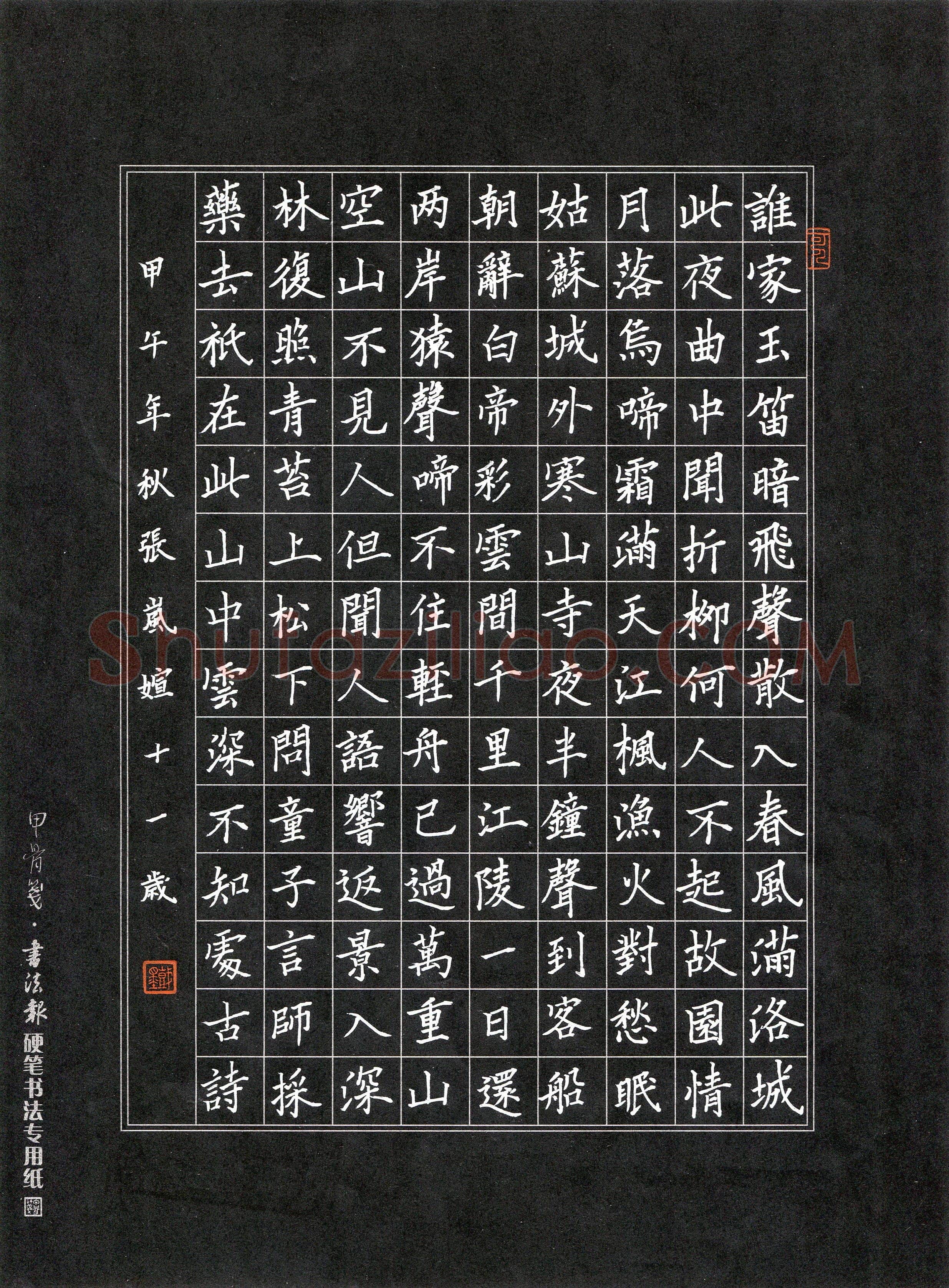 张岚媗(少儿组 11岁 铜奖)硬笔书法大赛获奖作品,张岚媗硬笔书法作品