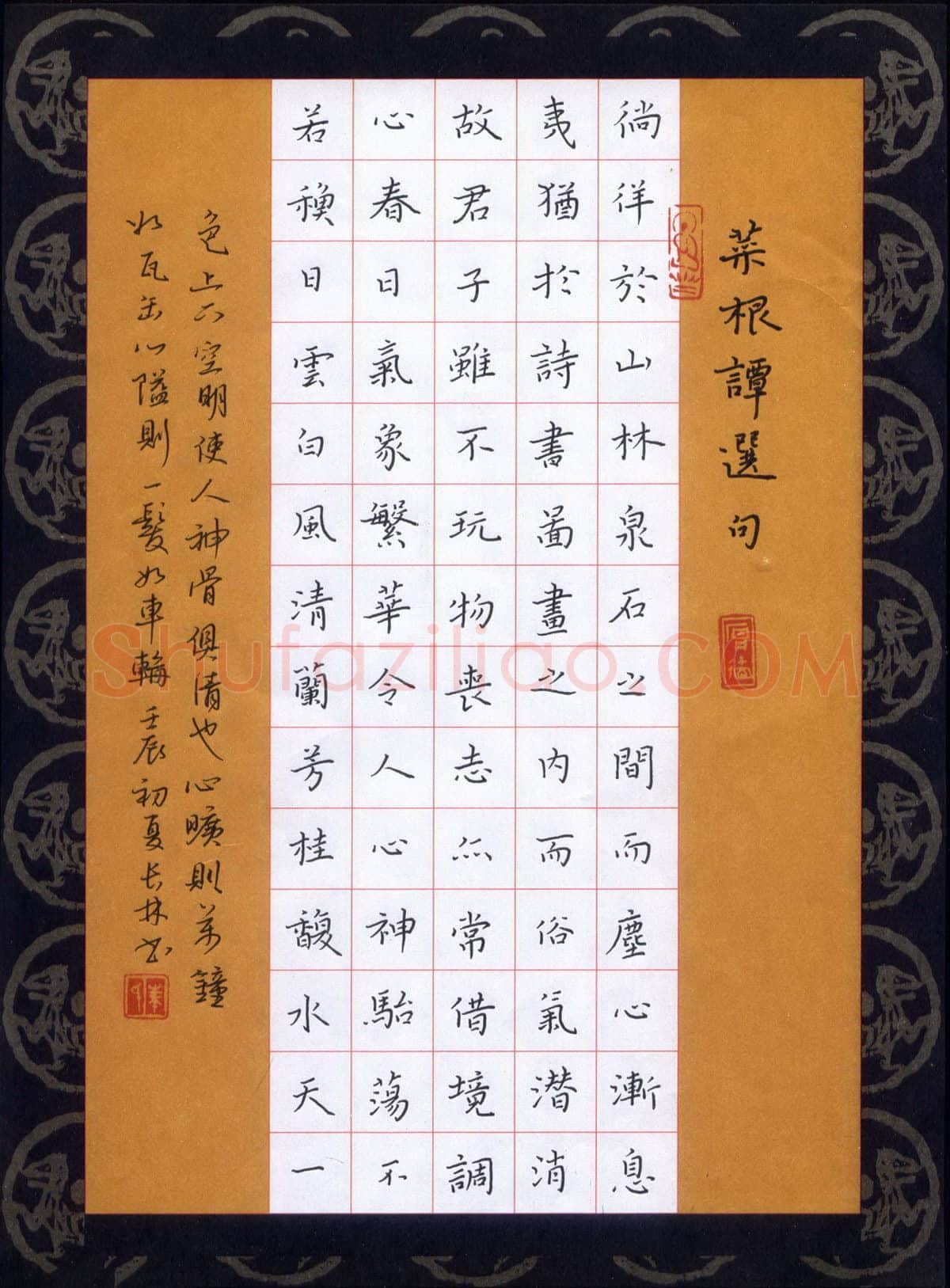 朱长林硬笔楷书菜根谭选句,朱长林硬笔书法作品