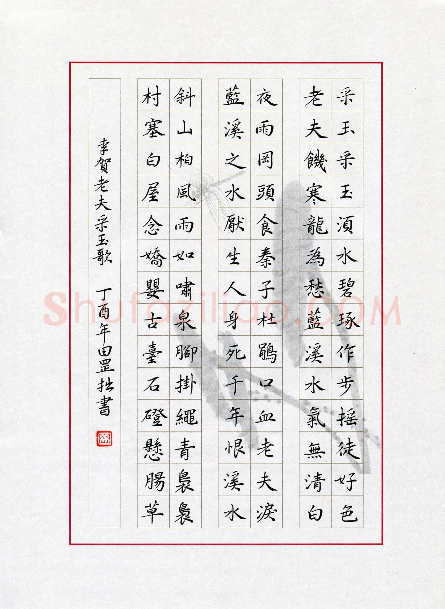 田罡(成人组)硬笔书法大赛入围作品选登,田罡硬笔书法作品