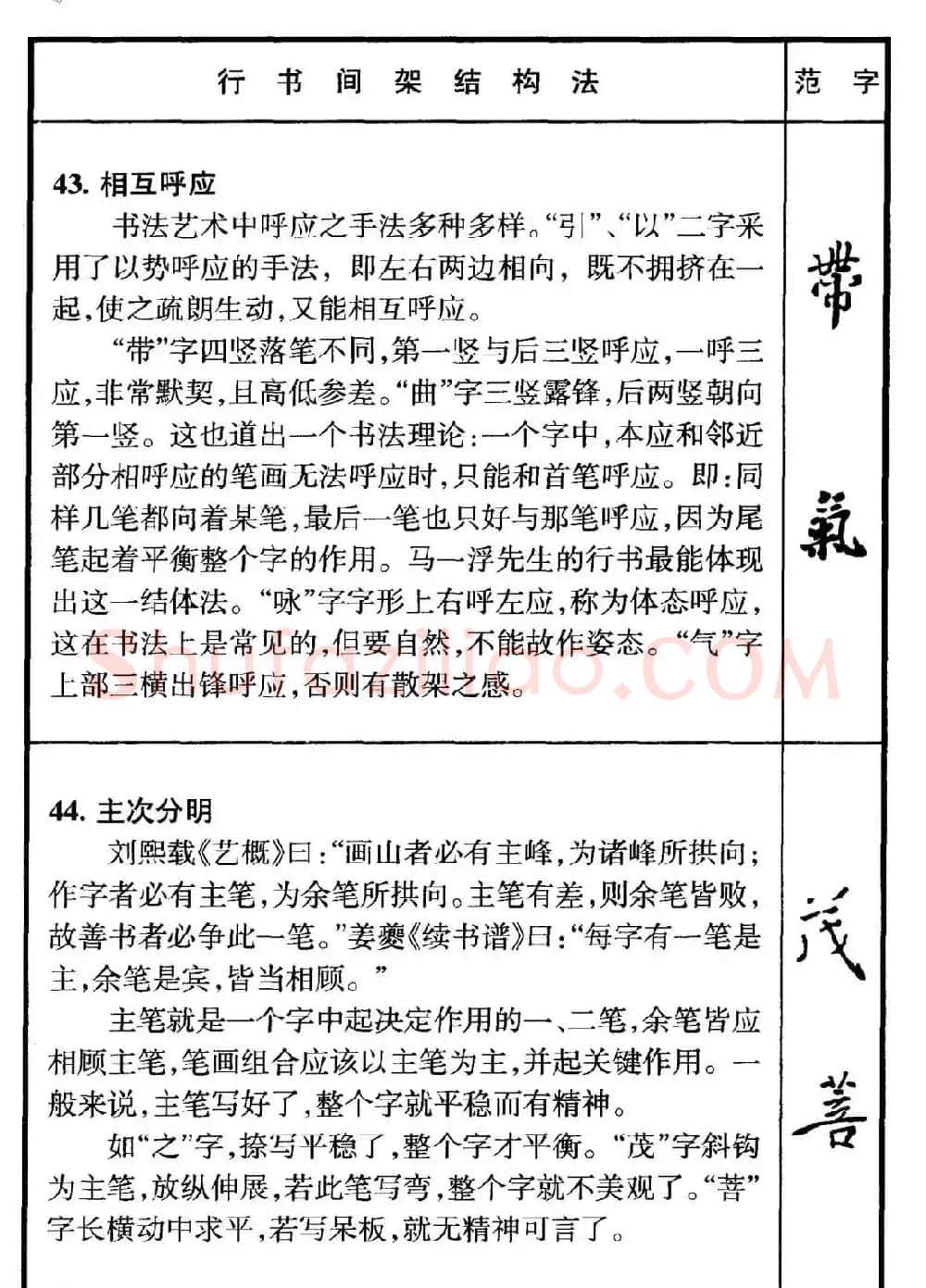 行书偏旁部首写法要领+行书间架结构49法 | 钢笔书法字帖