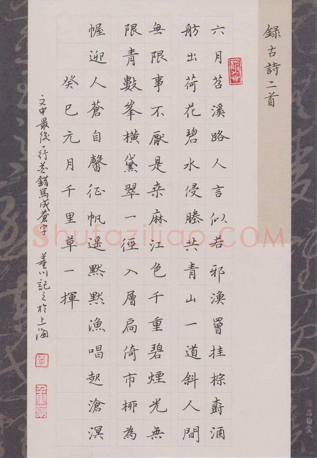 董川硬笔楷书古诗二首,董川硬笔书法作品