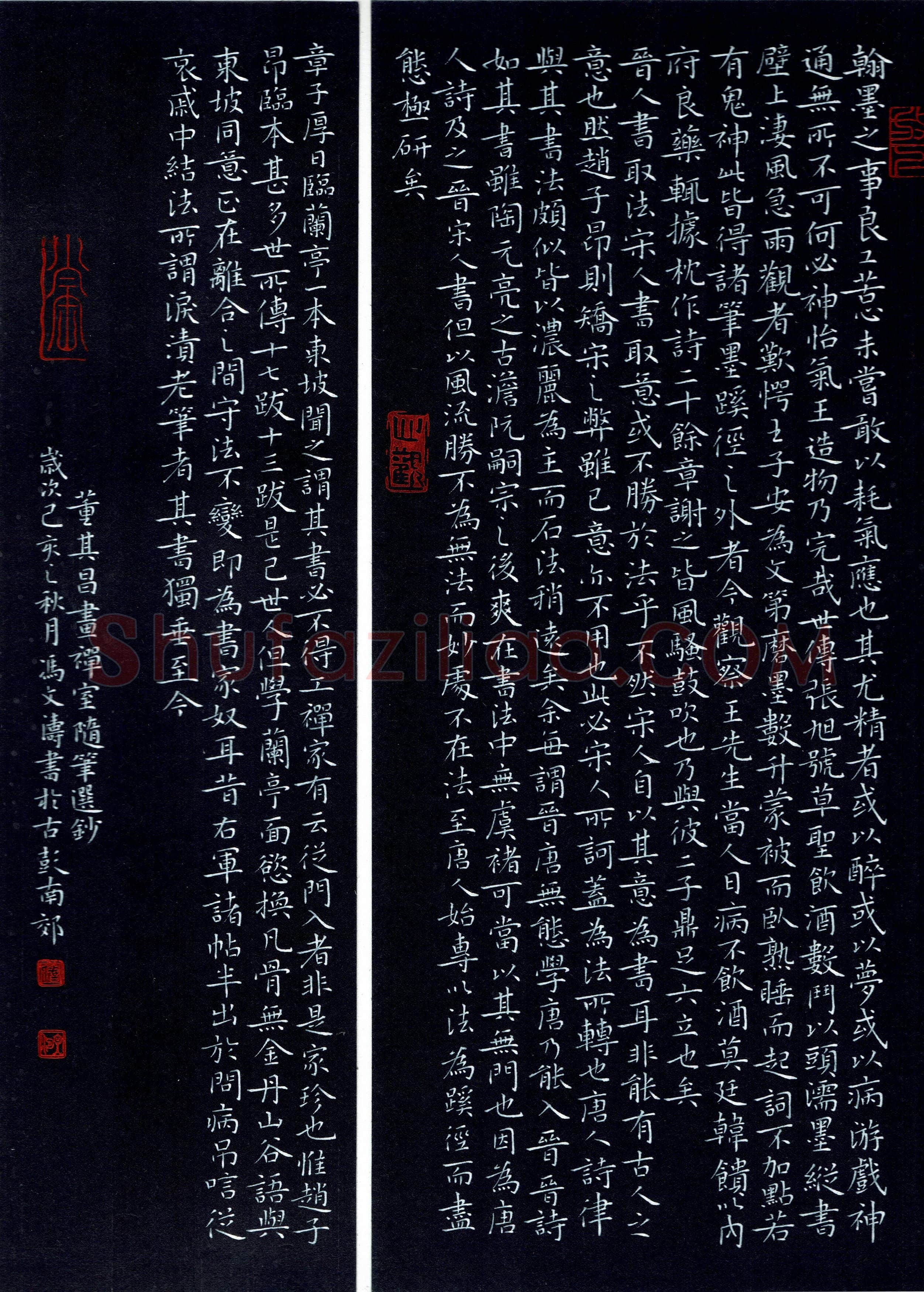 冯文涛硬笔楷书董其昌画禅室随笔选抄,冯文涛硬笔书法作品