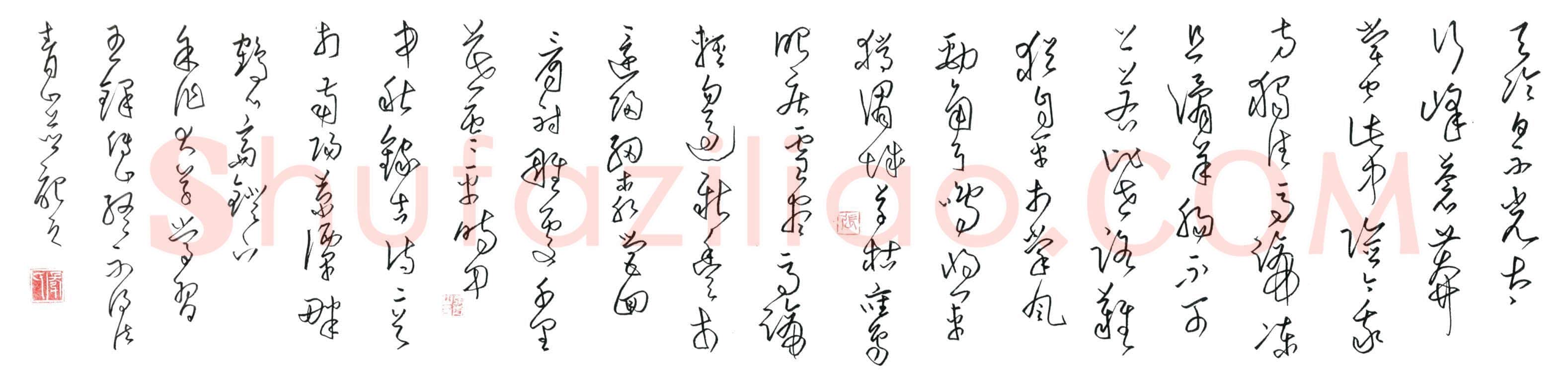 张青山硬笔大草录古诗二首,张青山硬笔书法作品