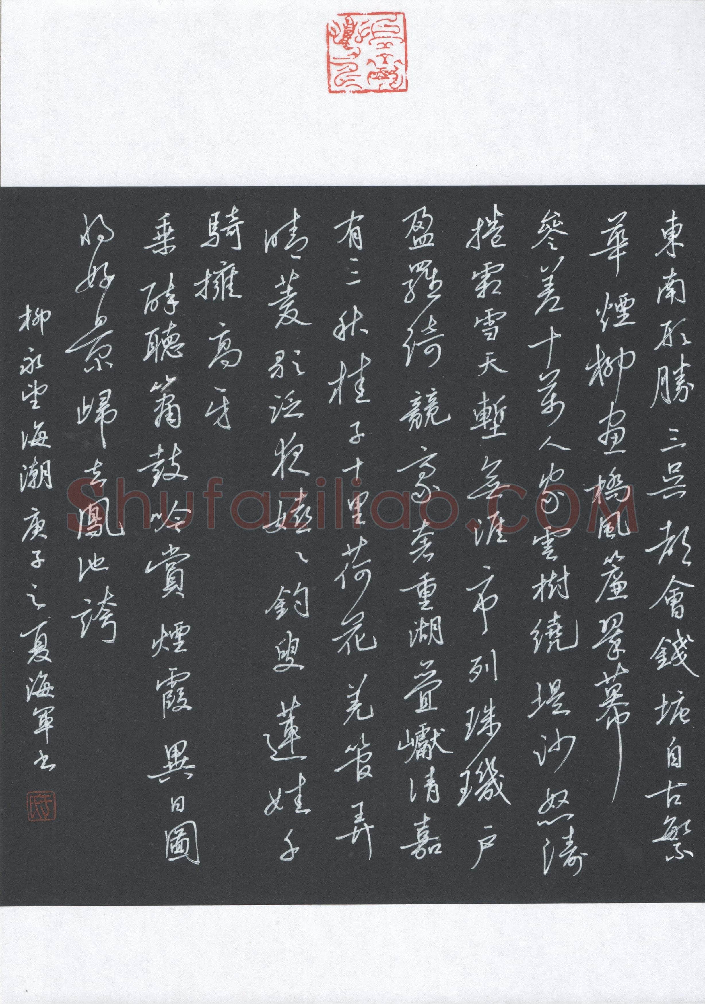 于海军硬笔行书柳永词望海潮,于海军硬笔书法作品