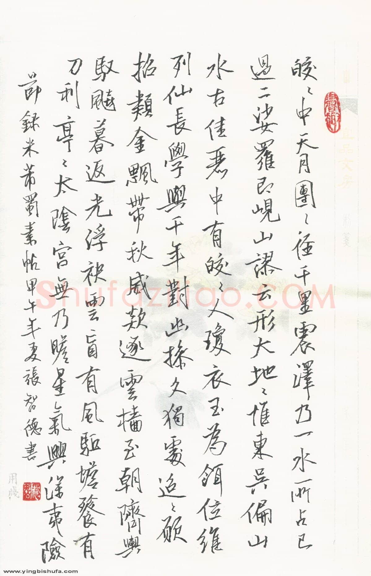 张智德硬笔行书节录米芾蜀素帖,张智德硬笔书法作品