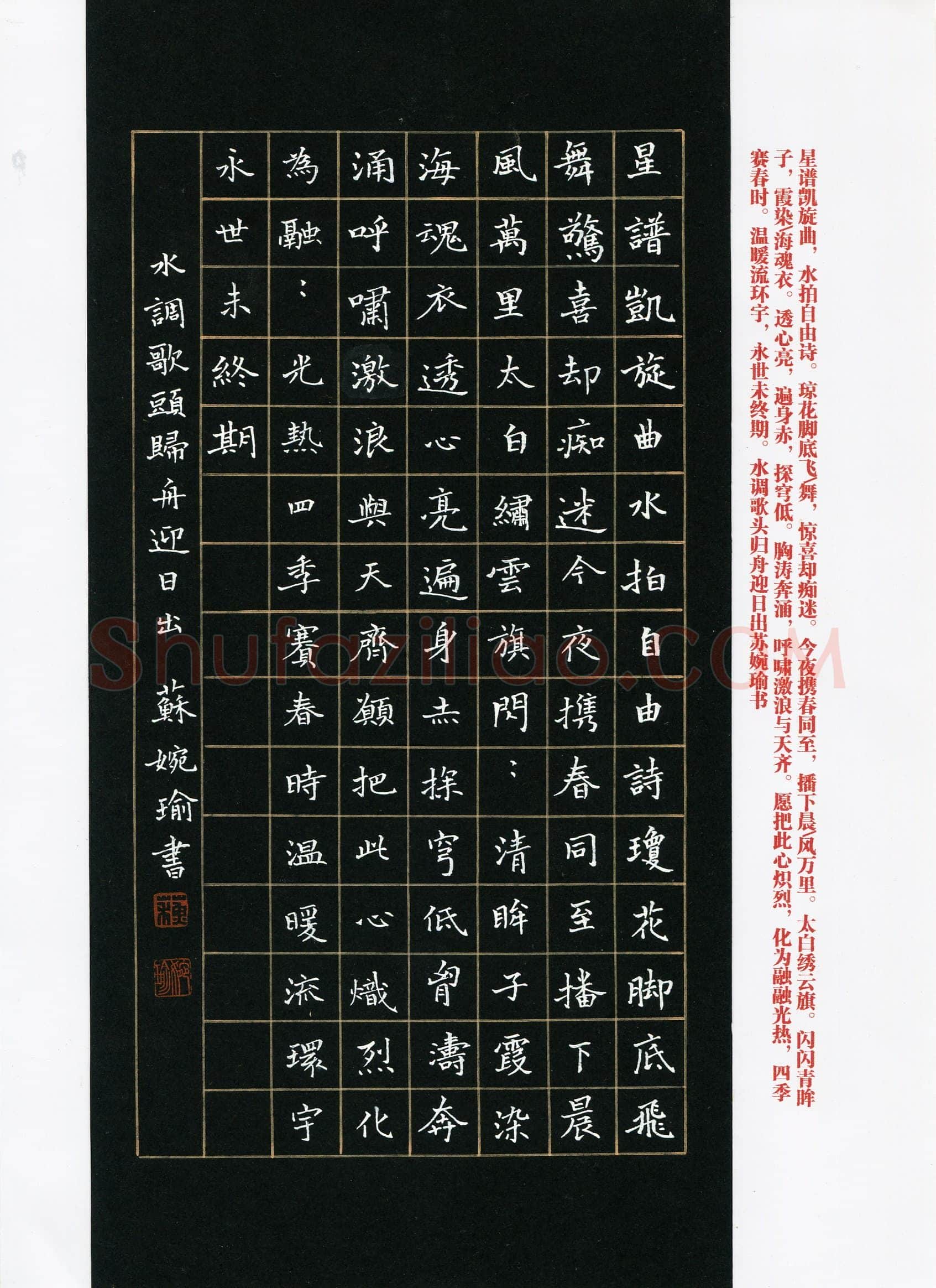 苏婉瑜(成人组 优秀奖)硬笔书法大赛获奖作品,苏婉瑜硬笔书法作品