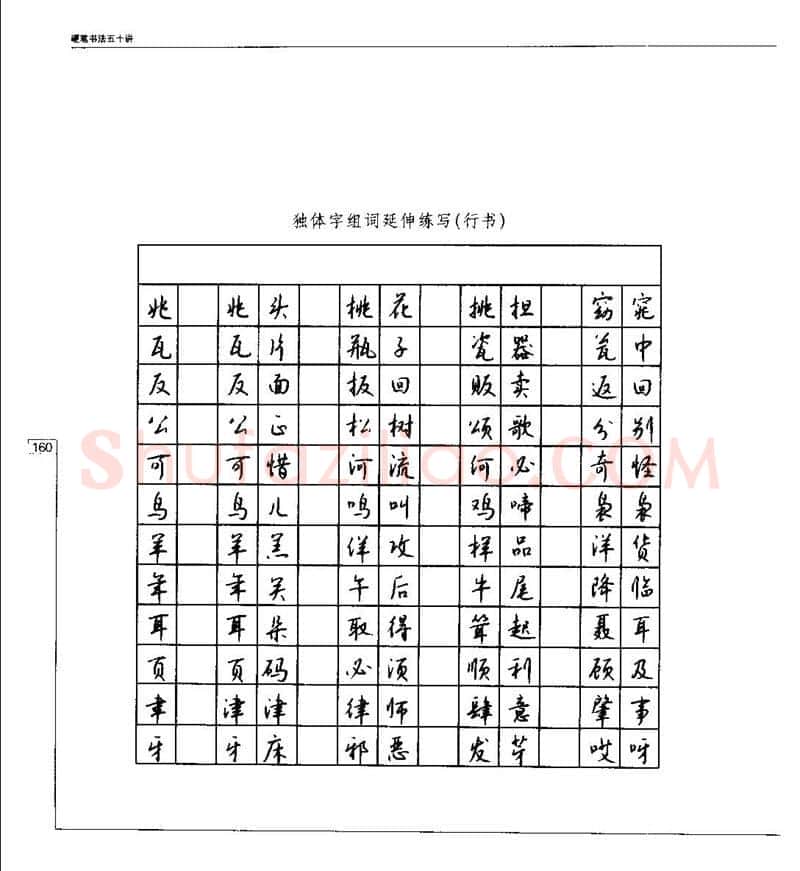 钱沛云硬笔楷书字帖,摘自钱沛云 硬笔书法五十讲 字帖