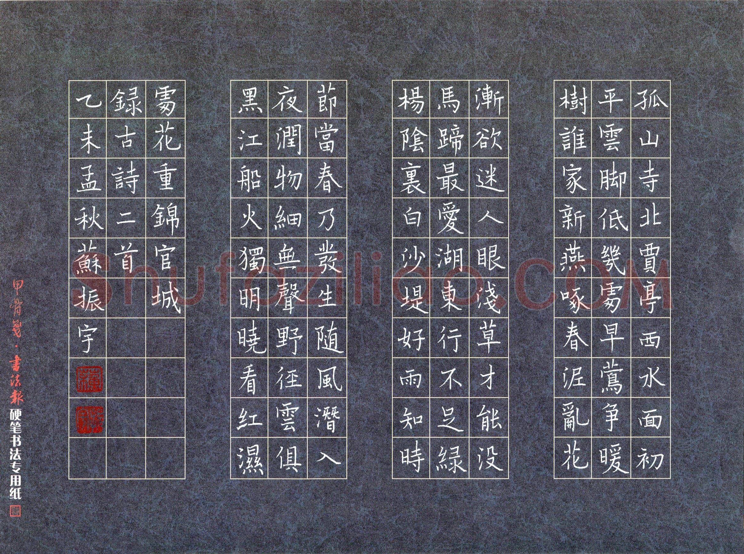 苏振宇硬笔楷书古诗二首,苏振宇硬笔书法作品