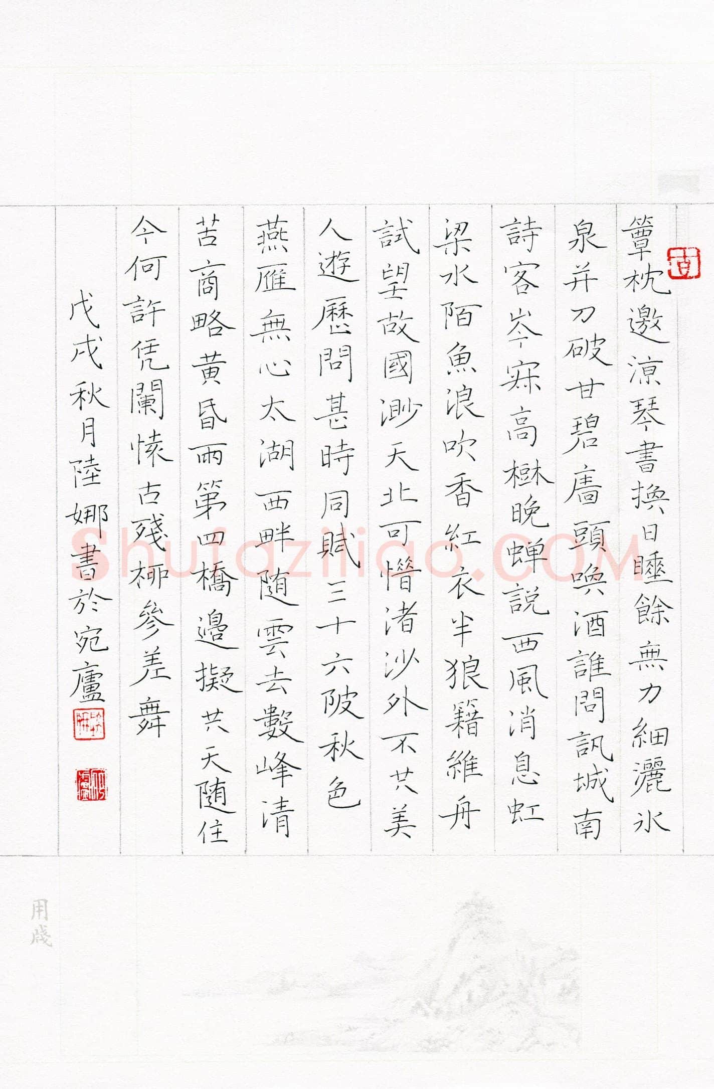 陆娜(成人组 优秀奖)硬笔书法大赛获奖作品,陆娜硬笔书法作品