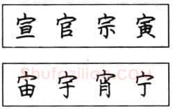 书法知识,钢笔楷书结体六十五法