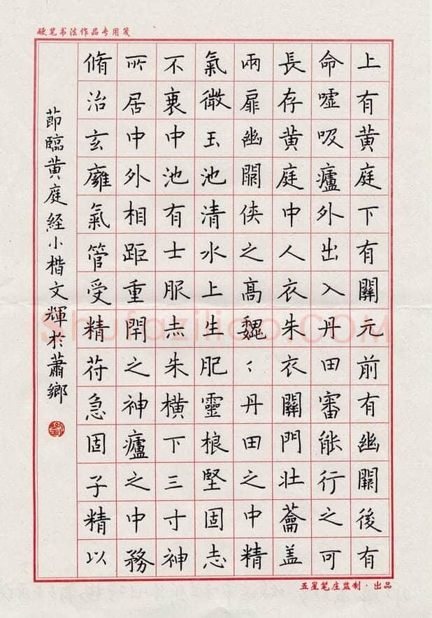 刘文辉硬笔楷书节临黄庭经,刘文辉硬笔书法作品