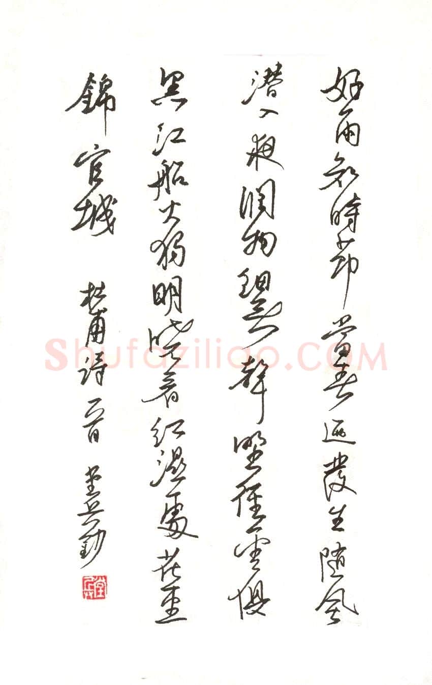 王堂兵硬笔行草杜甫诗一首,王堂兵硬笔书法作品