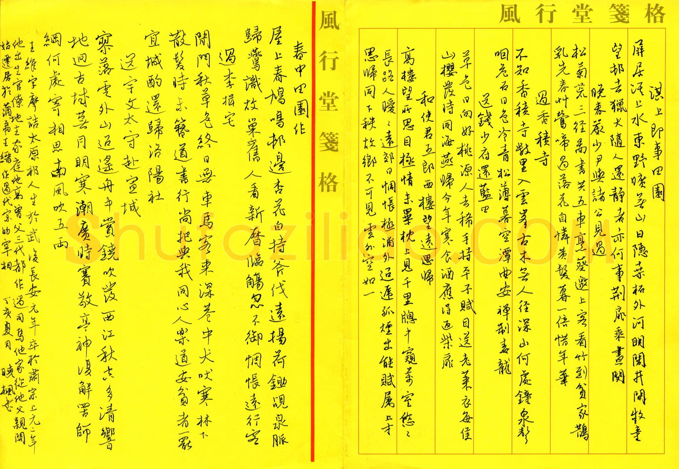 韦晓枫硬笔行书王维诗八首,硬笔书法作品