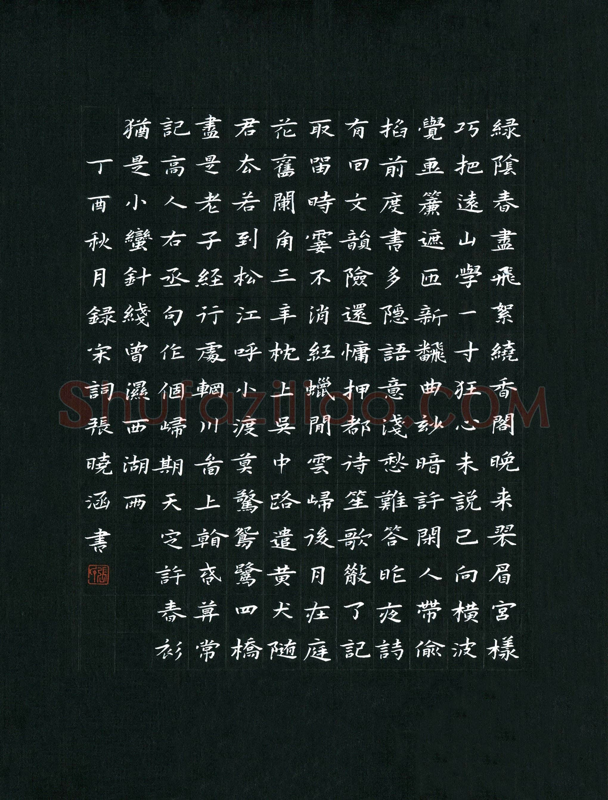 张晓涵(成人组 优秀奖)硬笔书法大赛获奖作品,张晓涵硬笔书法作品