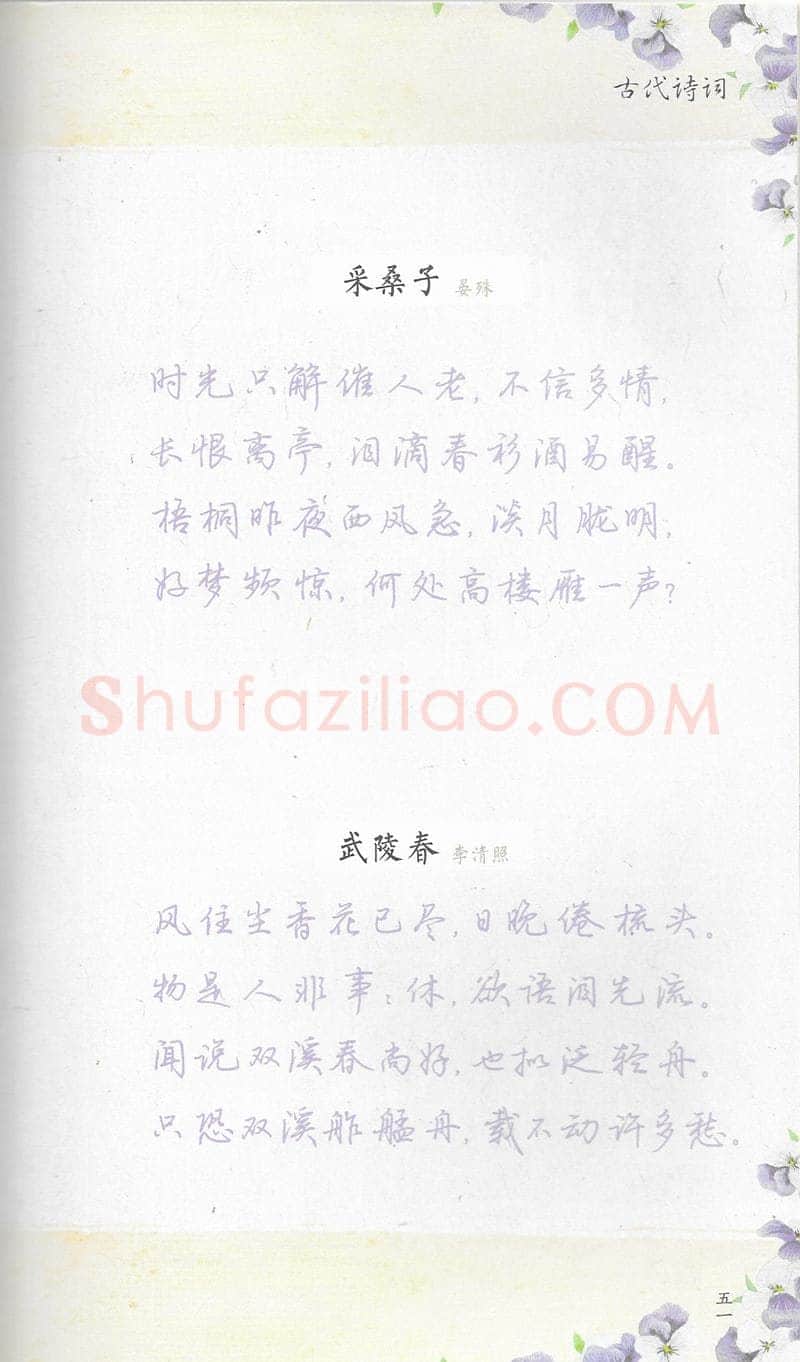 荆霄鹏硬笔行书字帖,摘自荆霄鹏习字小笺古代诗词行书字帖
