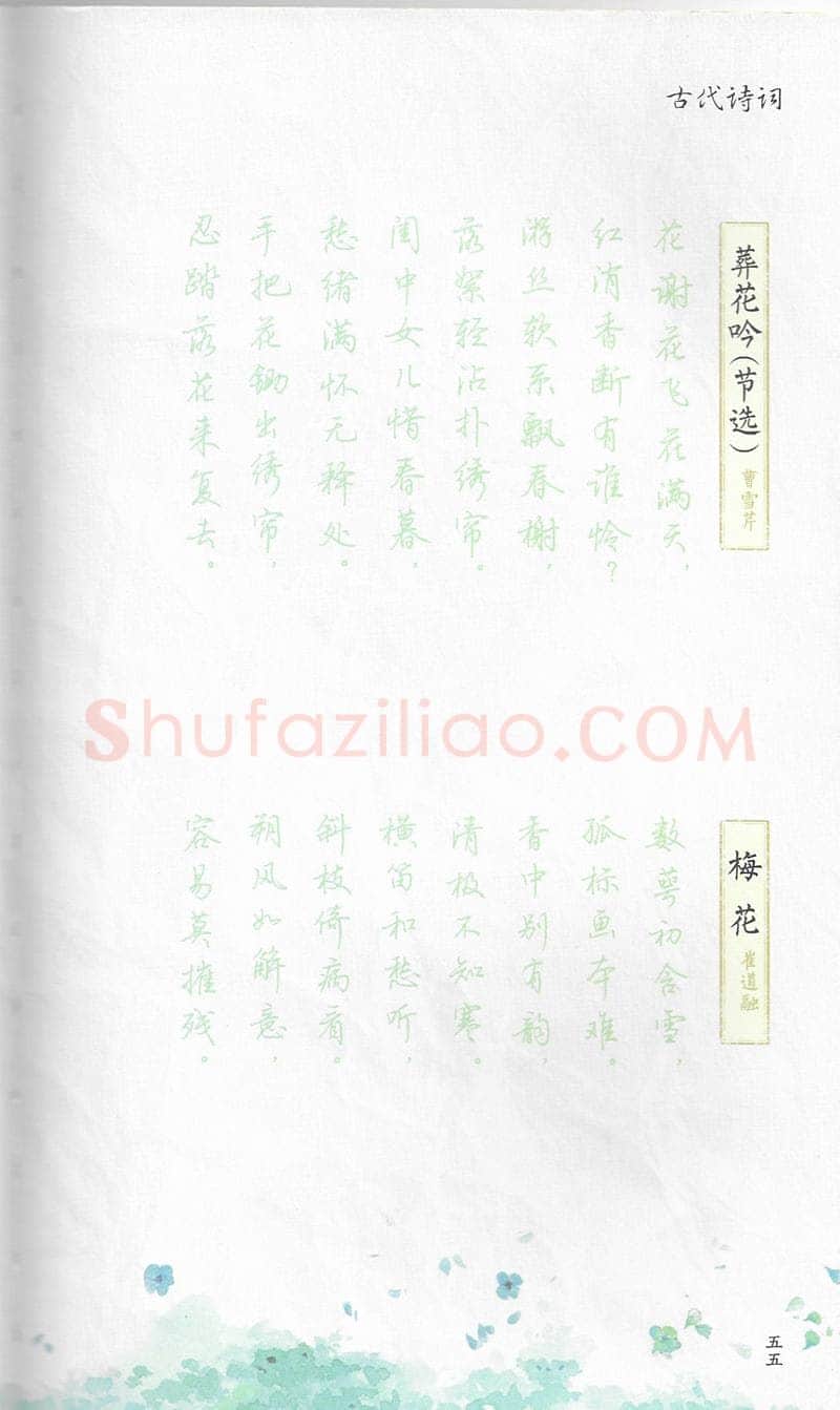 荆霄鹏硬笔行书字帖,摘自荆霄鹏习字小笺古代诗词行书字帖