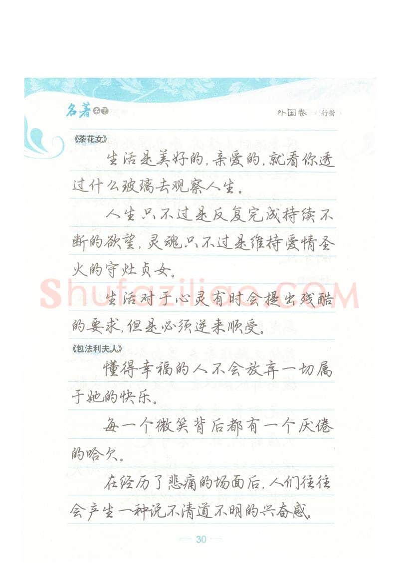 荆霄鹏硬笔硬笔字帖,摘自荆霄鹏行楷《名著名言》字帖
