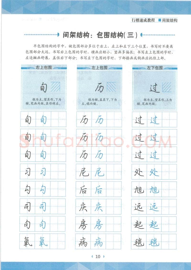 荆霄鹏硬笔行书字帖,摘自荆霄鹏行楷速成教程字帖 间架结构