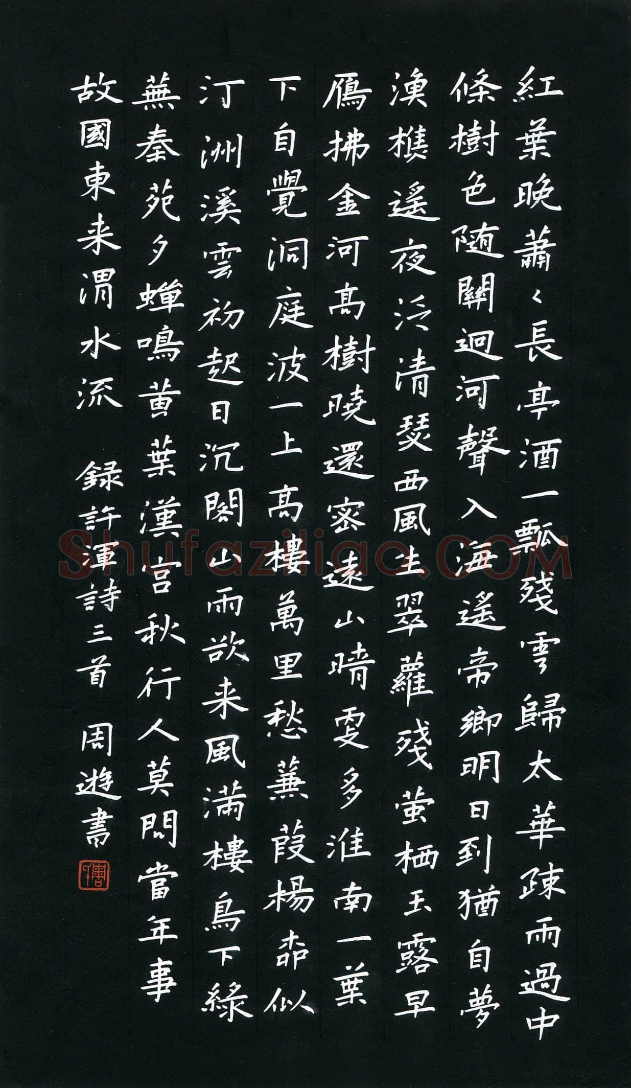 周游(成人组 优秀奖)硬笔书法大赛获奖作品,周游硬笔书法作品
