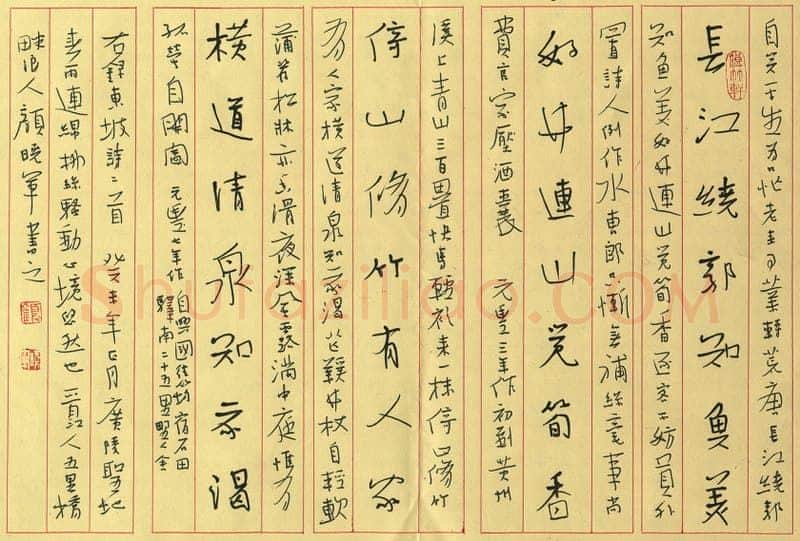 颜晓军硬笔行书东坡诗二首,颜晓军硬笔书法作品