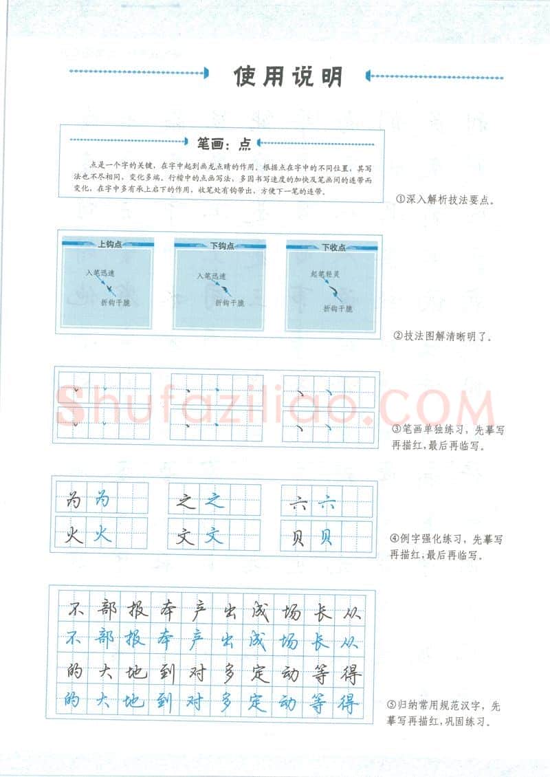 荆霄鹏硬笔硬笔字帖,摘自荆霄鹏行楷速成教程字帖-笔画偏旁