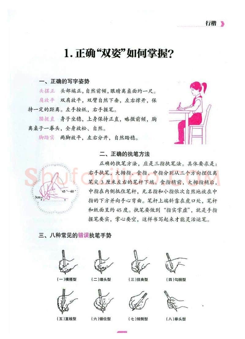 荆霄鹏硬笔硬笔字帖,摘自荆霄鹏《新手入门常见的20个问题》行楷
