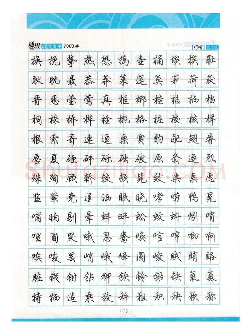 荆霄鹏硬笔硬笔字帖,摘自荆霄鹏行楷《7000字》字帖