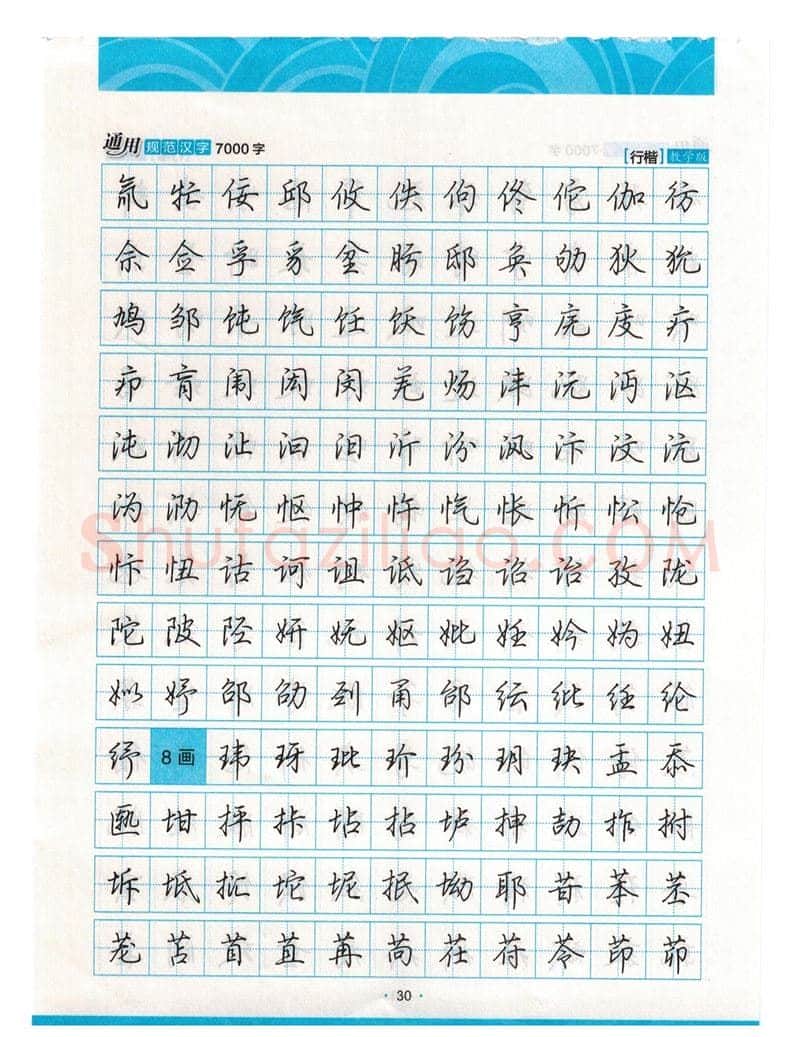荆霄鹏硬笔硬笔字帖,摘自荆霄鹏行楷《7000字》字帖
