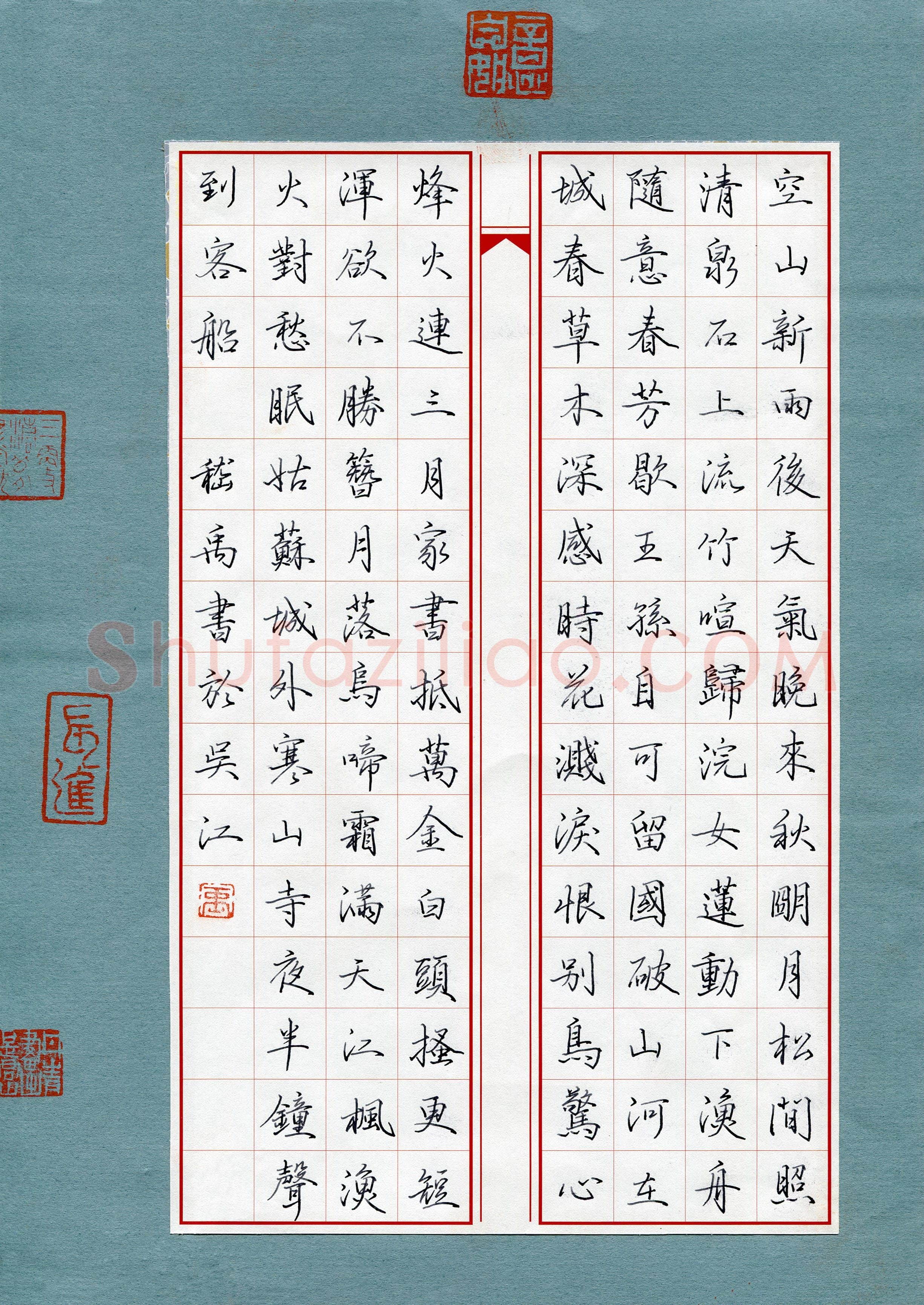 嵇禹(少儿组 13岁)硬笔书法大赛入围作品选登,嵇禹硬笔书法作品