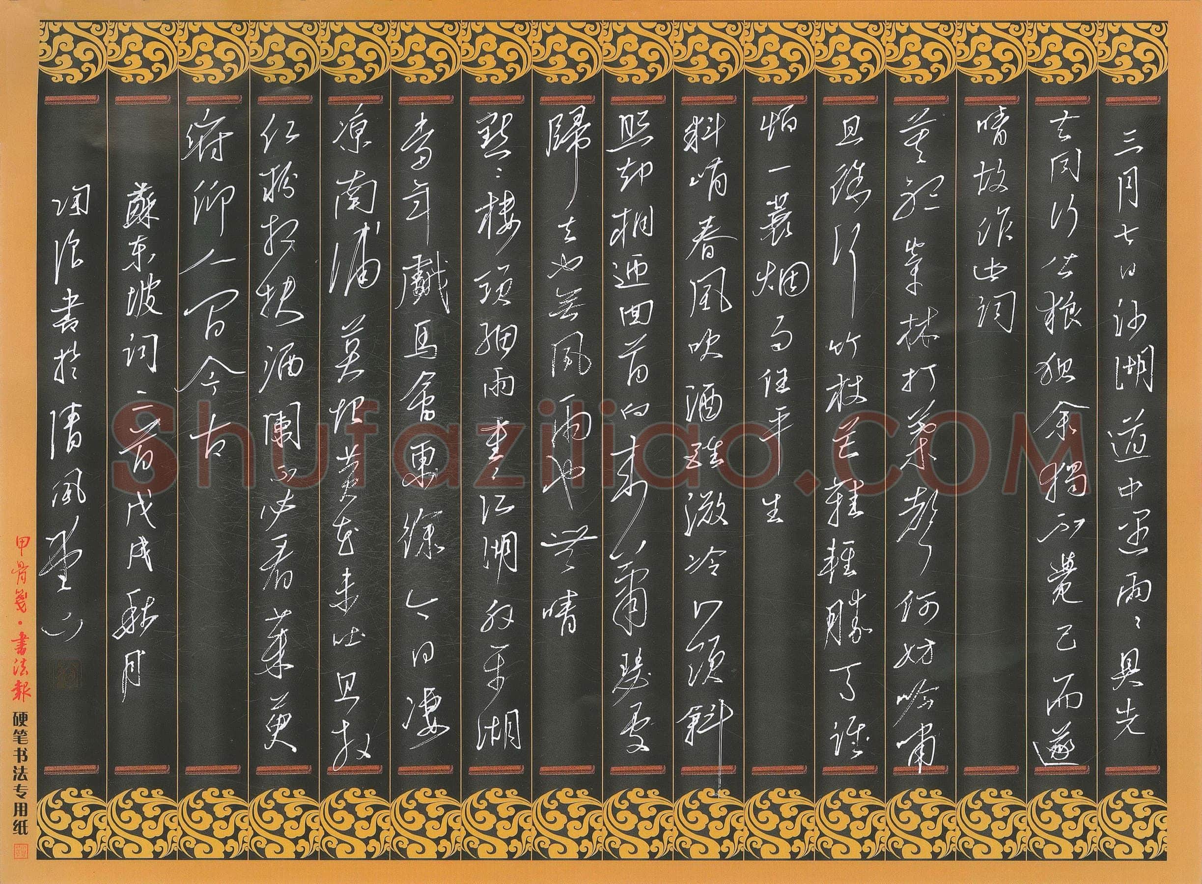 陶浪硬笔行书苏东坡词二首,陶浪硬笔书法作品