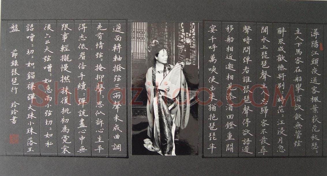 何玲玲硬笔楷书节录白居易琵琶行,硬笔书法作品