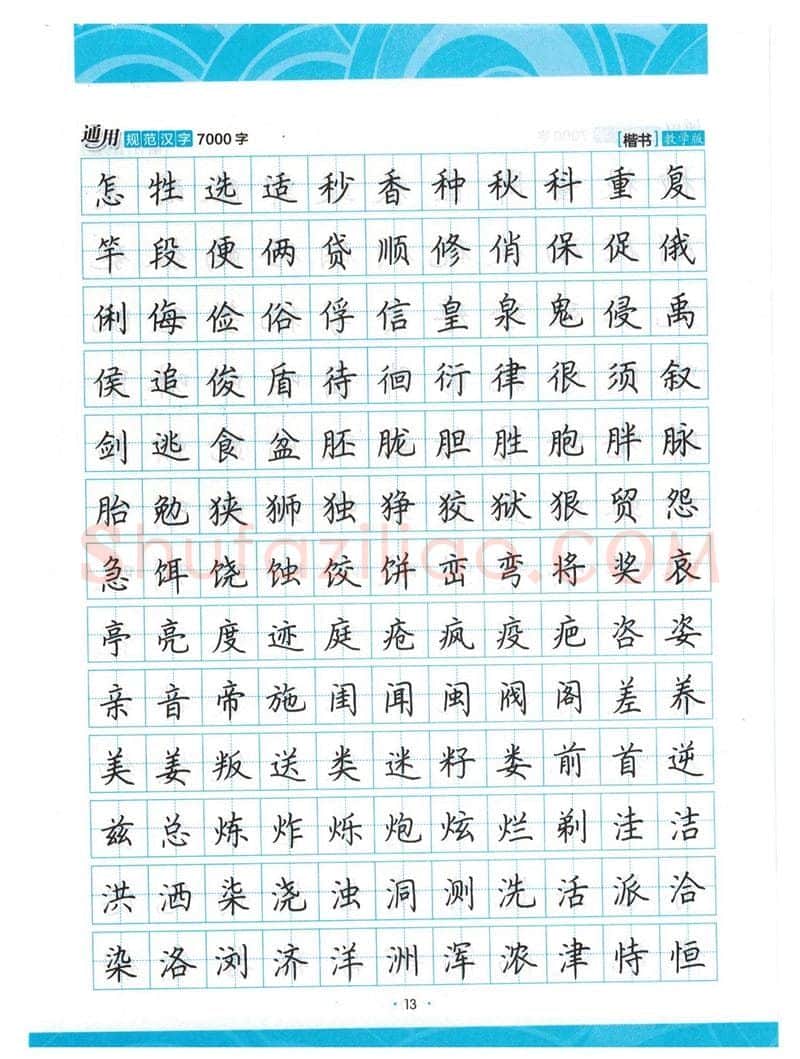 荆霄鹏硬笔楷书字帖,摘自荆霄鹏正楷7000字 字帖