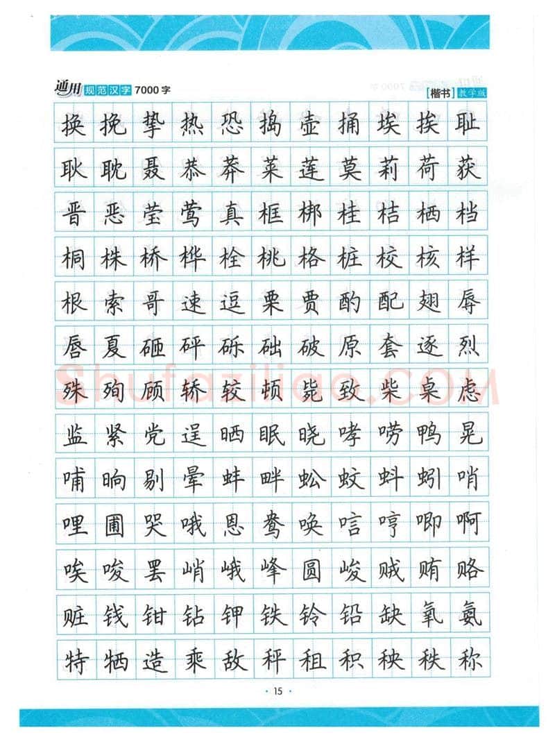 荆霄鹏硬笔楷书字帖,摘自荆霄鹏正楷7000字 字帖