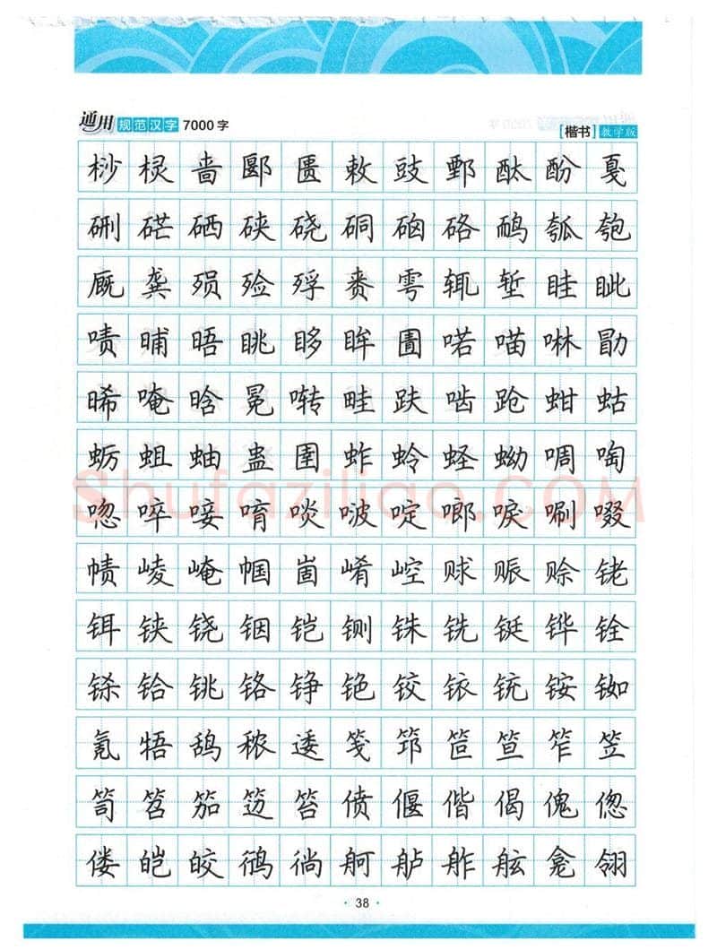 荆霄鹏硬笔楷书字帖,摘自荆霄鹏正楷7000字 字帖