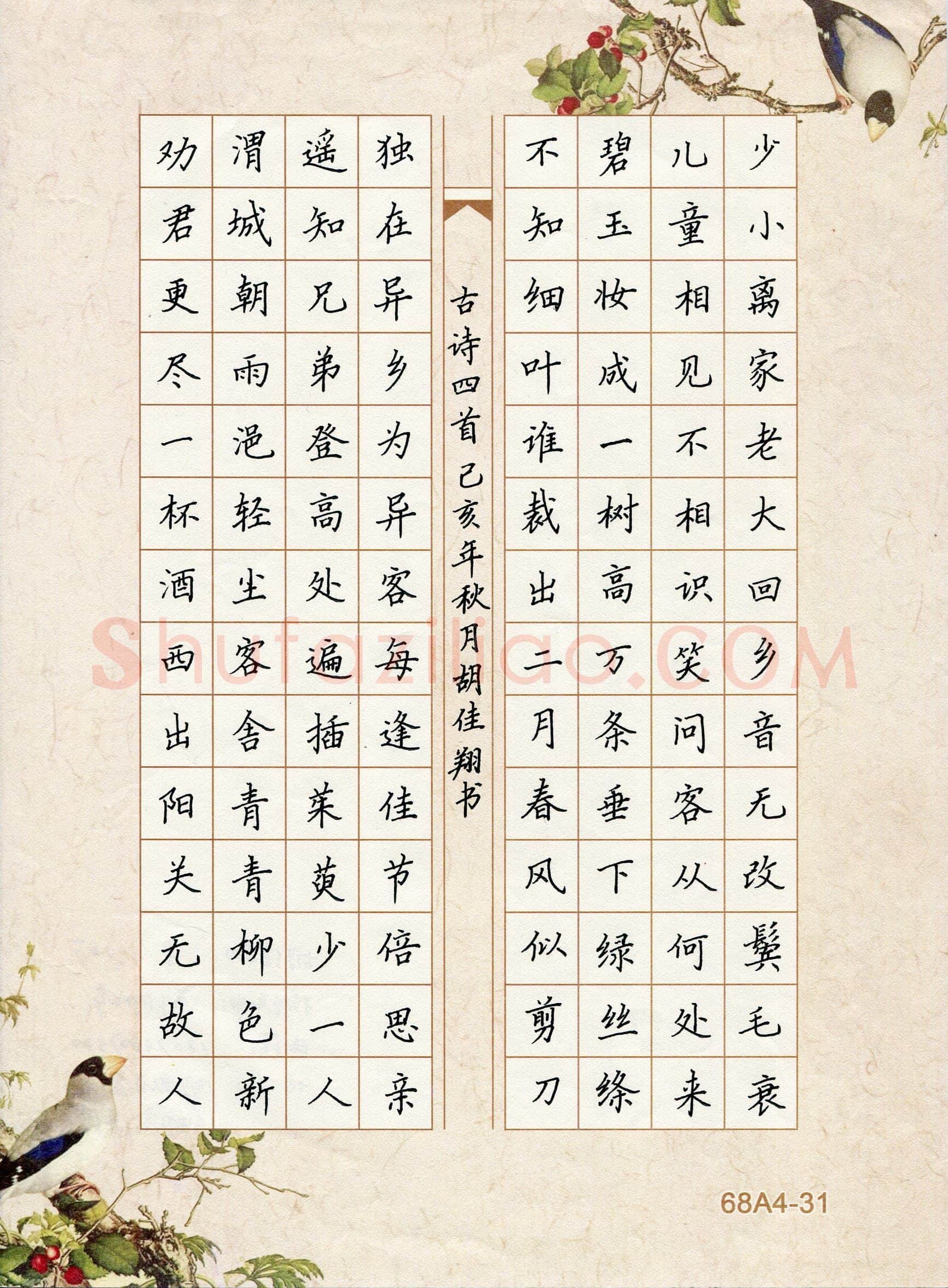 胡佳翔(少儿组 12岁 特等奖)硬笔书法大赛获奖作品,胡佳翔硬笔书法作品