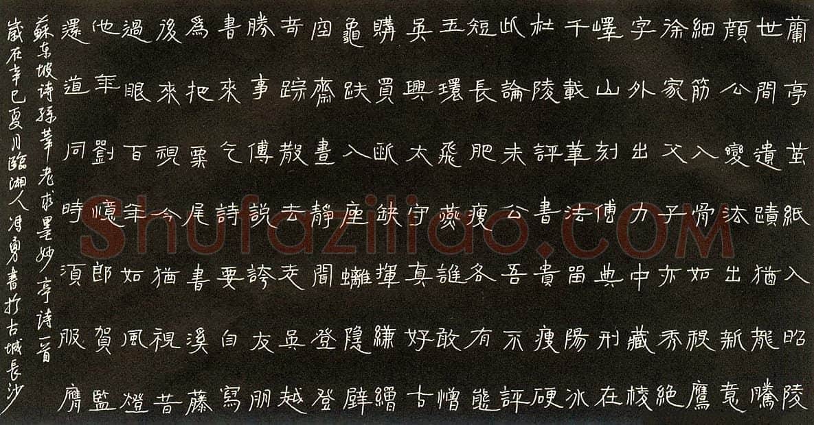 冯勇硬笔录苏东坡诗一首 硬笔书法作品欣赏