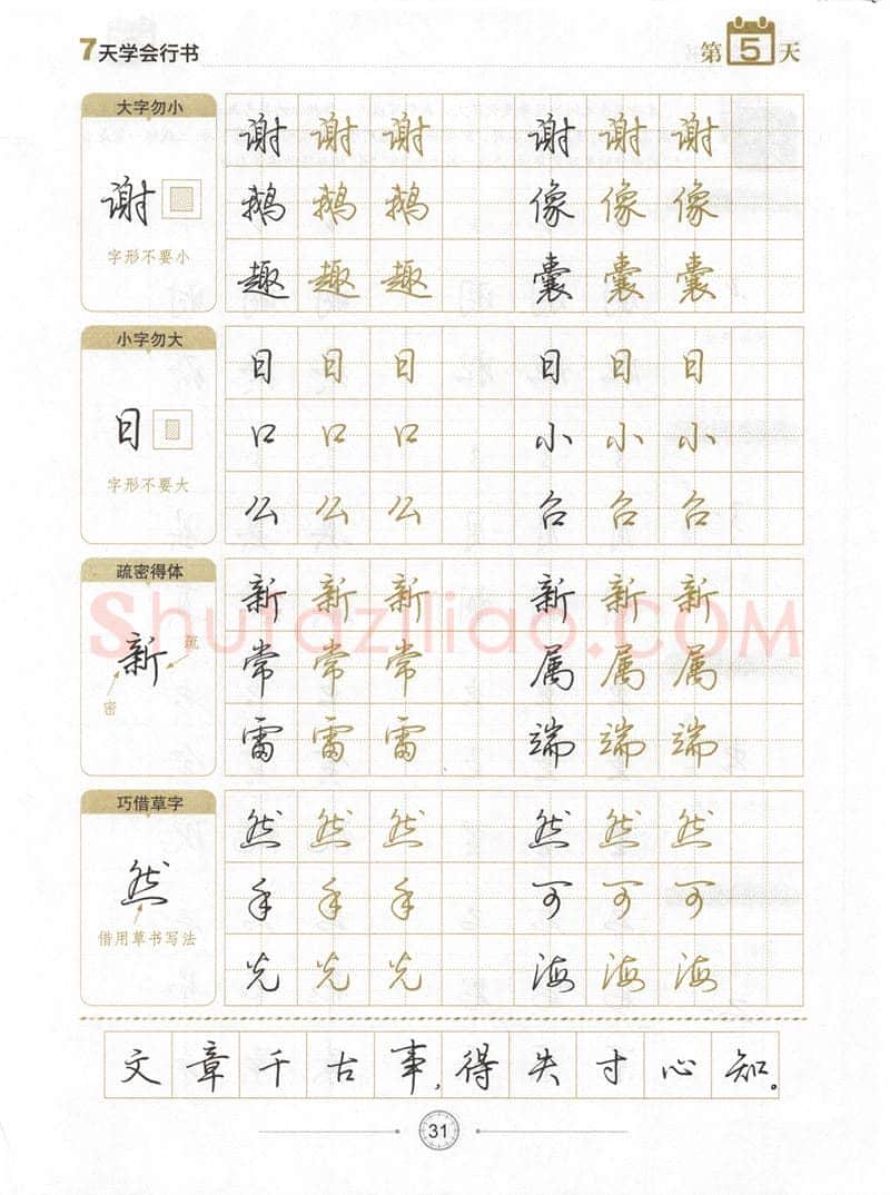 荆霄鹏硬笔行书字帖,摘自荆霄鹏《7天学会行书》字帖下载