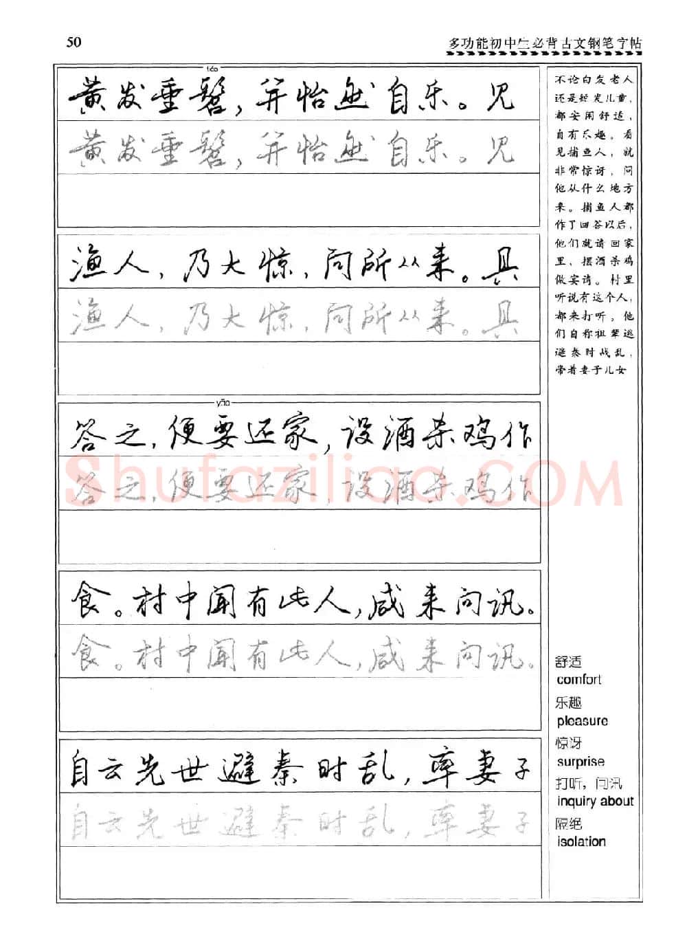 任平钢笔行书字帖《初中生必背古文》 | 硬笔书法字帖